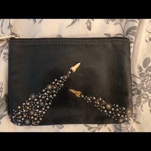 Fossil leather embellish wristlet